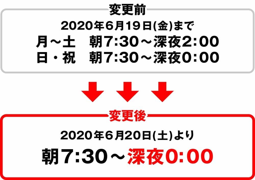 営業時間変更